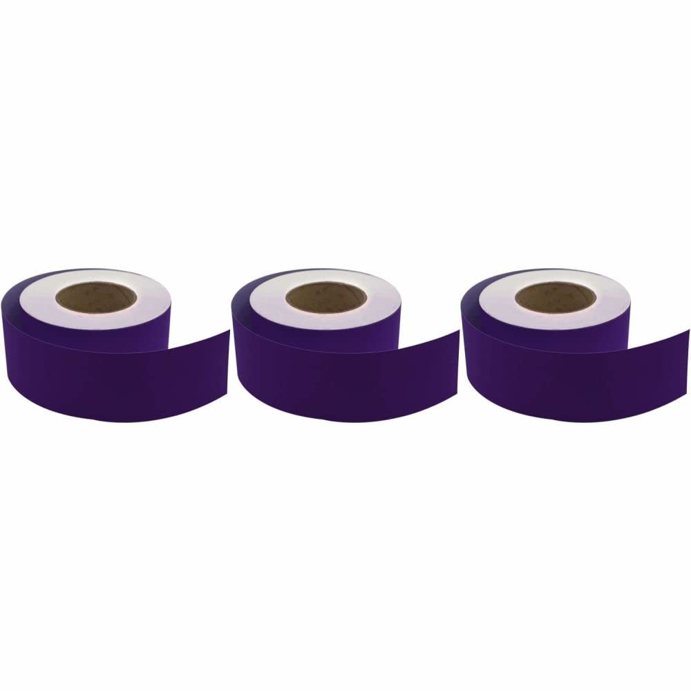 3 Ace Crafts (Pack of 3) Straight Edge Poster Paper Border Roll- (48mm x 50 Meters) - (Purple) School/Office, Classroom Decoration, Fade Resistant Paper, Black Board Border Display Rolls