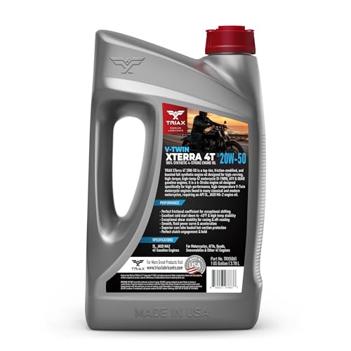 Image of TRIAX XTerra 4T 20W-50 V-TWIN Full Synthetic Engine Oil | Exceeds JASO MA2 & API SL /SM /SN | True All Season (1 Gallon)