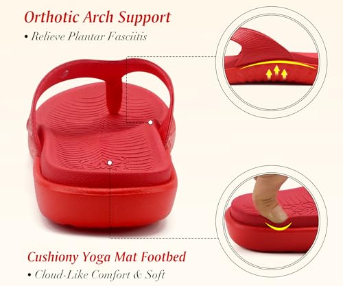 Image of KuaiLu Women's Orthotic Arch Support Flip Flop Sandals