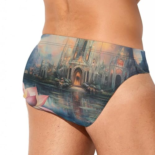 Lotuses Palace Men's Swim Brief Sexy Bikini Swimwear Swimsuit Trunks Bathing Suits3