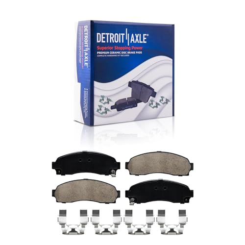 Image of Detroit Axle - Brake Kit for 2002 2003 2004 2005 Ford Explorer Mercury Mountaineer, Drilled & Slotted Disc Brake Rotors Ceramic Brakes Pads Front & Rear Replacement
