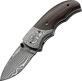 Boker 01MB178DAM Magnum Damascus Stubby Pocket Knife with 2 3/8 in. Blade, Brown