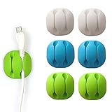 Cable Clips Organizer for Headphone Cable(6 Pack),Wire Clips Holder for Table,Nightstand,Car,Wall,Computer,Phone Charging Cable,USB Cable,Mouse,Office,Cubicle,ect.(Great for Small Cable or Wire)