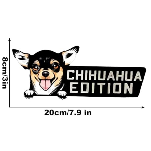 Image of Dog Edition Car Badges Laser Cutting Car Vehicle Emblem,3D Car Badge Automotive Decals Stickers Funy Animal Decor Car Accessories Gifts for Car Truck Rv Boat Exterior Decoration (Chihuahua)
