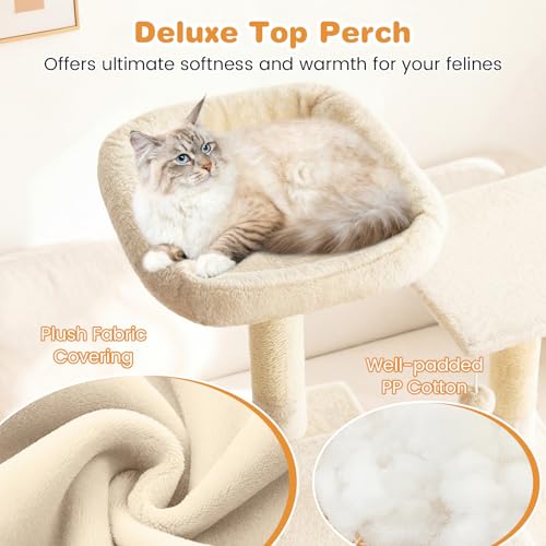 Árbol para Gatos Tangkula Alto 63 Pulgadas Beige miniatura 7