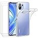 ivoler Coque pour Xiaomi Mi 11 Lite 4G / 5G / NE, avec 3 Pièces Protection Écran en Verre Trempé, Transparent Étui de Protection en Silicone Antichoc, Mince Souple TPU Bumper Housse