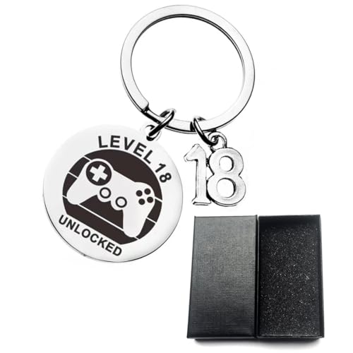 WeddHuis Llavero Cumpleaños 18 - Acero Inoxidable Con Hebilla Para Colgar - Regalo Para Joven, Hombre y Chicas de 18 Años WeddHuis Llavero Cumpleaños 18 - Acero Inoxidable Con Hebilla Para Colgar - Regalo Para Joven, Hombre y Chicas de 18 Años