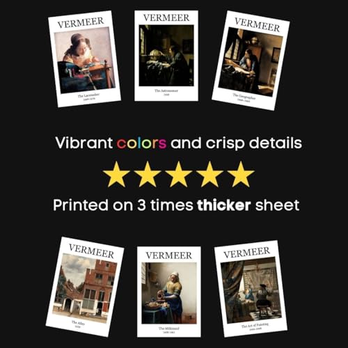 Image of Vermeer Paintings Poster Polaroids | Aesthetic 15 Mini Posters (8.6 x 6 cm) | Posters of Vermeer's The Alley, Girl with a Pearl Earring Paintings and more | Vermeer's Poster (Vermeer, 15)