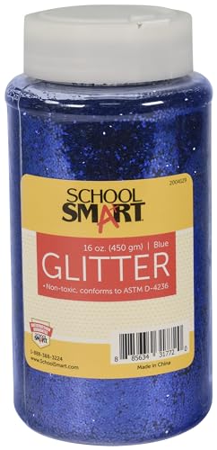 School Smart Craft Glitter, 1 Pound Jar, Blue