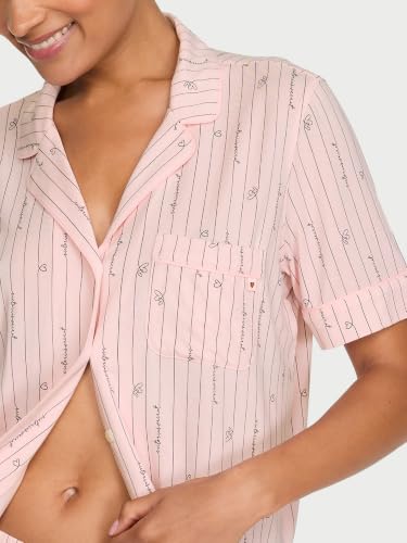 Image of Victoria's Secret Women's Modal Pajama Set, Short Sleeve Button Down Shirt & Shorts