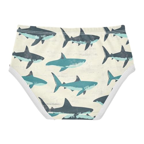 Wusikd Shark Girls' Underwear Cotton Funny Girls Briefs Soft Toddler Underwear 2T2