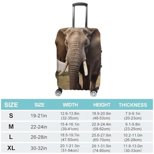 Elephant Luggage Cover, Elastic Luggage Protector Fits 19-32in Suitcases, Washable & Anti-Scratch Suitcase Cover for Men Women S2