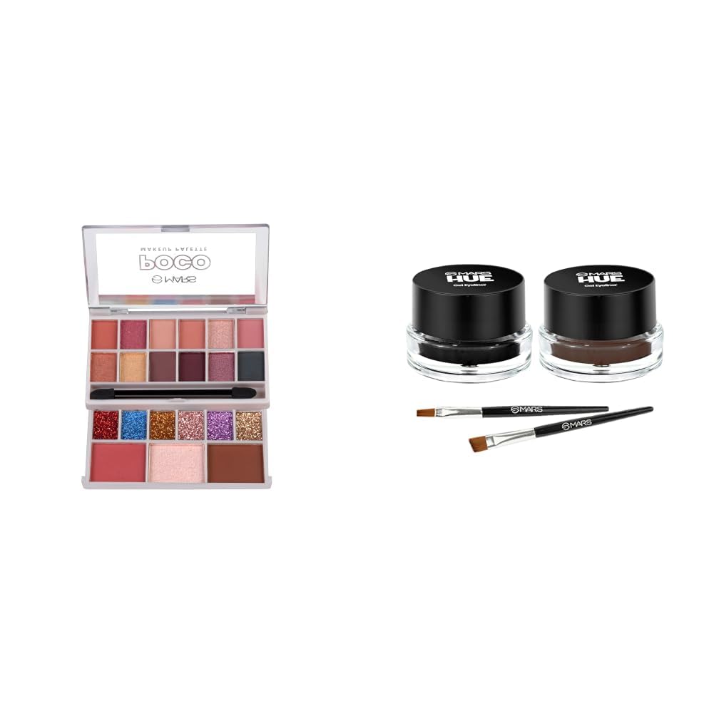 MARS Poco Face Makeup and eyeshadow Palette with Slider Case MARS 2-In-1 Hue Gel Matte Eyeliner-image-29