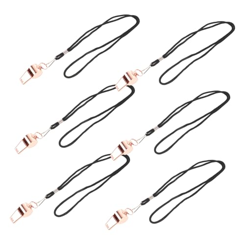 6 Silbatos de Árbitro de Acero Inoxidable con Cordón miniatura 1