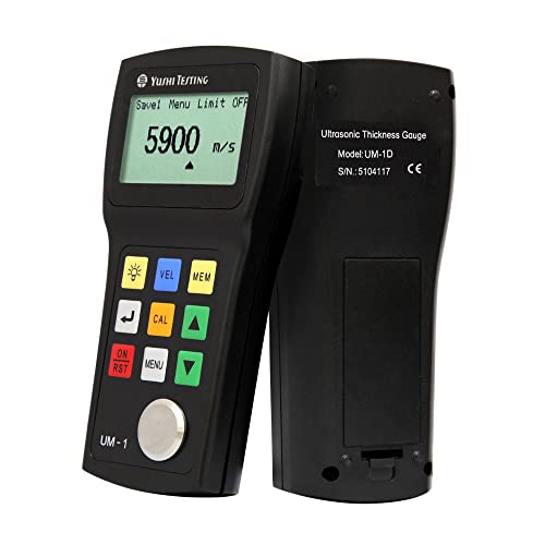 Yushi Um1 Series Um-1D Handheld Portable Ultrasonic Thickness Gauge Tester Meter 0.03'' To 12'' / Pt-08 Probe/Transducer P-E & E-E (Echo-Echo) Through Paint & Coatings #TOP7