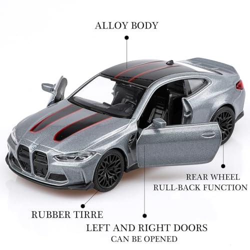 Modelo a escala 1:36 BMW M4 CSL plateado miniatura 3