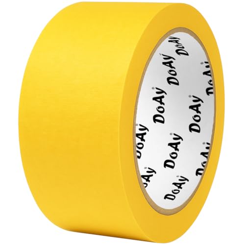 DOAY Yellow Painters Tape - Masking Tape 2 Inch Wide (1.88" x 90FT) - Multi-Surface, Smart Adhesion, Indoor & Outdoor - 1 Roll Paint Tape for DIY, Labeling, Art, Car (#3910)