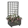 Bloembak met rankrooster “Hellbrunn” – B 68 cm x H 140 cm – Vintage Grijs