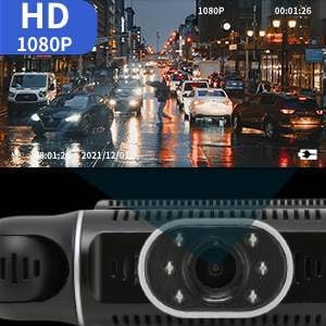 Example of night vision footage captured by the dash cam in a city environment.