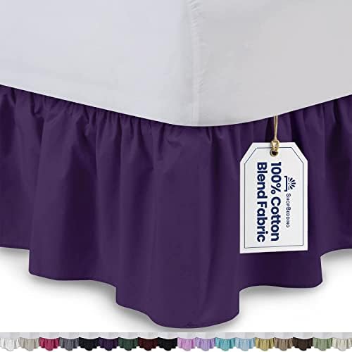 ShopBedding Ruffled Bed Skirt (Full, Grape) 14 Inch Drop Dust Ruffle with Platform, Poly/Cotton Fabric, Available in All Bed Sizes and 16 Colors - Blissford