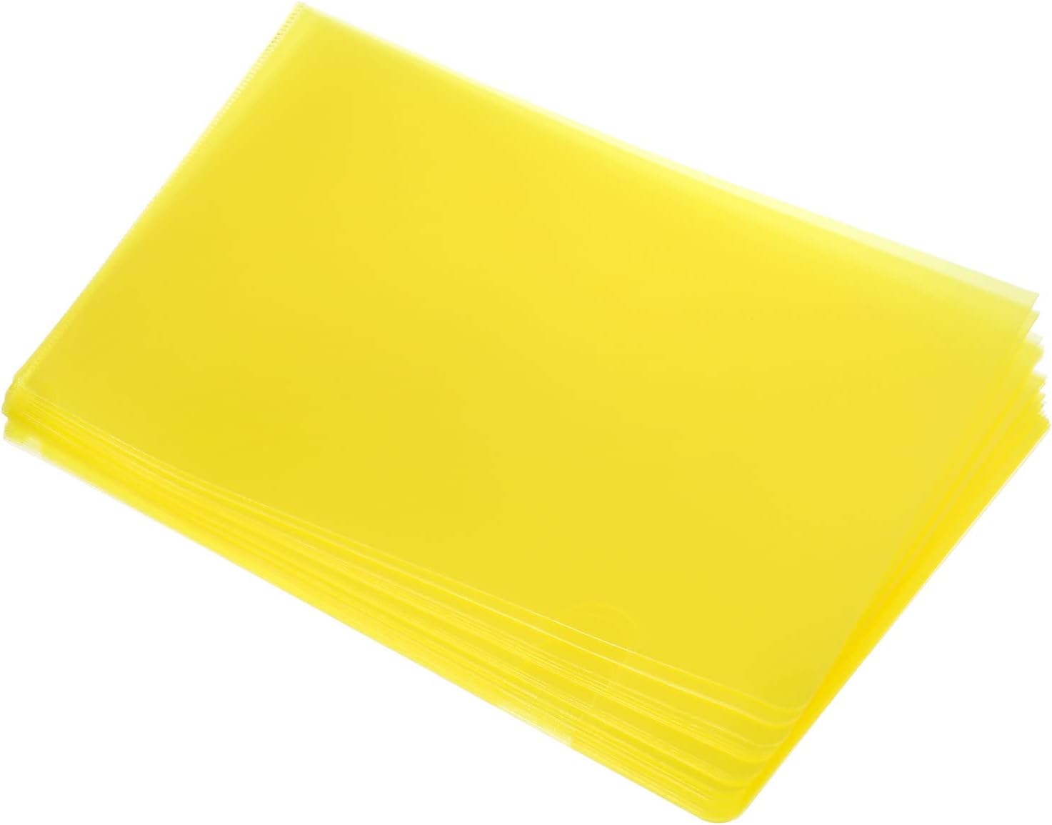 PATIKIL l Type Folders 36 Pack A4 Plastic Clear Document Folder File Jacket Sleeves Project Pockets, Yellow