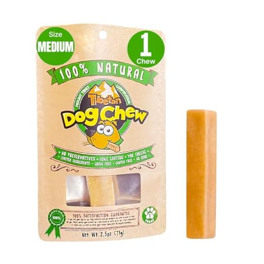 Tibetan Yak Cheese Dog Chew Sticks - Natural, Handmade, Long-Lasting, Easy to Digest,Ideal for Medium Dogs and Aggressive Chewers, Rawhide,Grain and Gluten Free, Keeps Dogs Busy, 1 Chew