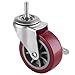 3 Inch Swivel Caster Wheels Set of 4, Locking Casters Heavy Duty Total Capacity 330lbs, Metric M8-1.25 Threaded Stem PU Casters with Brake, Castors for Carpet Hardwood Floors Workbench Bed Frame