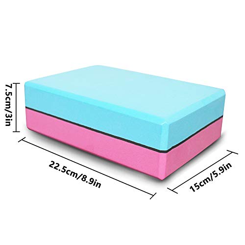 AIPRODA-Yoga-Block-Set-of-2-High-Density-Eco-Friendly-EVA-Foam-Brick-SolidDual-Color-Yoga-Blocks-Provides-Stability-Balance-for-Improve-Strength-and-Deepen-Pose-Yoga-Pilates-Props-PinkBlue