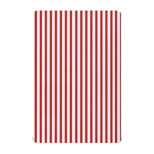 Jihqo Red White Stripes Crib Sheets for Boys Girls Soft Breathable Mini Crib Sheets for Baby 52' x 28'