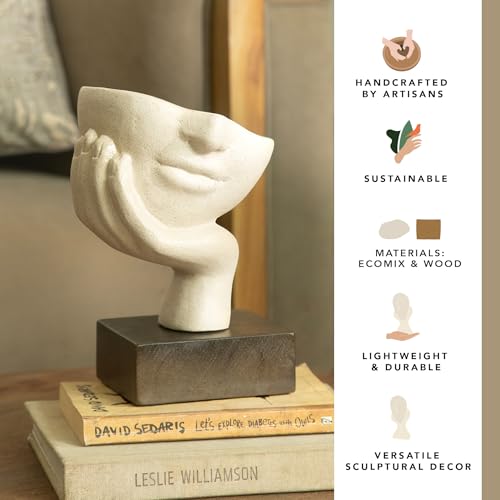 Image of Ellementry Restive Face Ecomix Sculpture 32 cm Tall, Home Decor Showpiece Figurine for Living Room & Office, Modern Asthetic Tabletop Decorative Accent, Unique Gift Item for Shelf Decoration