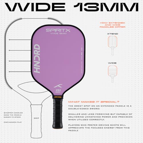 Image of Hundred Spirit X Pop - Pickleball Paddle | 13mm Core | Wide Body Power Paddle | Enhanced Sweet Spot | Ideal for Beginners & Intermediate Players | Free Paddle Bag