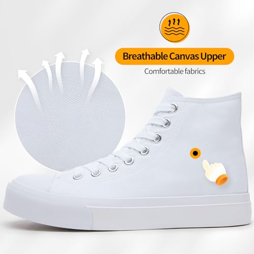 Image of ZGR Womens High Top Canvas Sneakers,Lace-up Canvas Shoes,Casual Tennis Walking Shoes