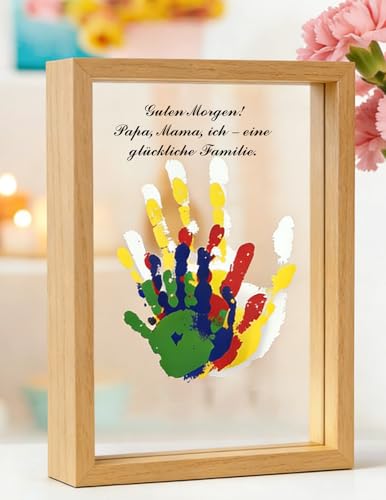 Cadre pour empreintes bébé et famille avec éclairage LED noir - 2