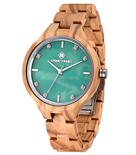 GREENTREEN Mujer Reloj de Madera: Movimiento de Cuarzo Japonés - Ligero Analógico y Cómodo para Uso Diario - Regalo con Estilo para Madre Esposa e Hija en Fechas Especiales GREENTREEN Mujer Reloj de Madera: Movimiento de Cuarzo Japonés - Ligero Analógico y Cómodo para Uso Diario - Regalo con Estilo para Madre Esposa e Hija en Fechas Especiales