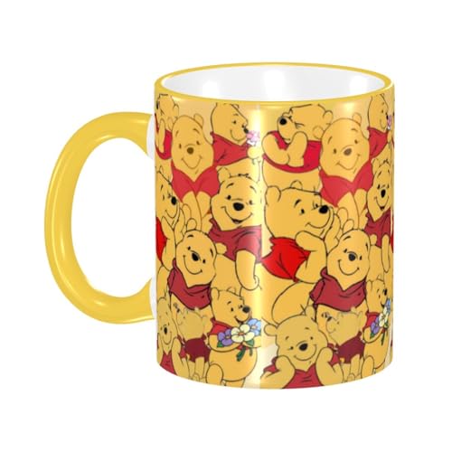 くまのプーさん セラミックマグカップ 食器 大容量コーヒーカップ 330ml 耐熱 おしゃれなマグカップ オフィスホーム用 プレゼントに最適 再利用可能 ギフト 男女兼用 Yellow