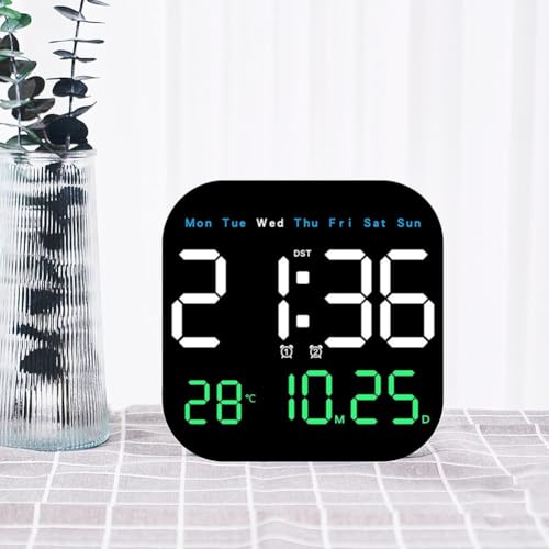 Horloge murale LED pour bureau avec télécommande et thermomètre - 8
