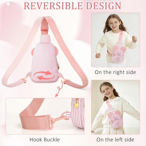 Image of Initial Purse for Girls Kids,Birthday Gifts for 3-8 Years Old | Personalized Crossbody Bag, Small Toddler Sling Bags Cute Fanny Pack, Gifts for Daughter Sister Grandkids, Pink C