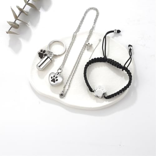 OIDEA Davidstern Armband & Halskette Set: Herren Schmuck Set Edelstahl Kette mit Davidstern Kreuz Anhänger Silber mit geflochtener Leder Armband Schwarz Geschenk für Männer Freund Familie