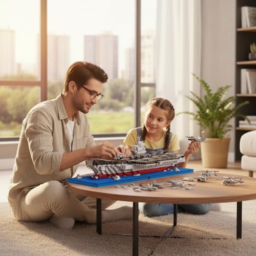 Image of SKY LINE OCEAN Plastic Warship Model Micro Building Blocks Set - 1878+ Pieces Ship Model Assembly Toy, DIY Brick Game (Complex only for Adults Ages 14+) Collectors Gift | 5 Year Structural Warranty