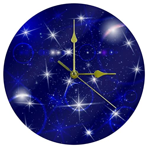 Horloge murale sans tic-tac en acrylique bleu spatial 24 cm - 2