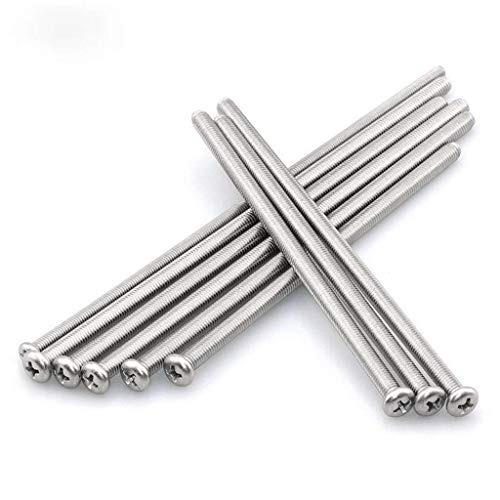 10 Stück 304 Edelstahl Langer Rundkopf Kreuzschlitz Schrauben Extra Lange Extra Lange Schrauben Linsenkopf Schrauben M2~M6 Länge 40~200mm (M4*130) Cover