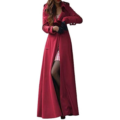 liaddkv Long Lapel Winter Trench Coat Cover