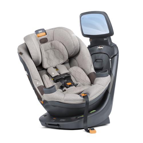 Image of Chicco Fit360 Rotating Convertible Car Seat with Mirror, Rear-Facing | Fit360 Zip ClearTex, flame retardant-free, GREENGUARD Gold, convertible car seat, 4-40 lbs rear, 5-65 lbs forward