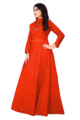 Image of DHRUVI TRENDZ Women's Cotton Regular Fit Kurta