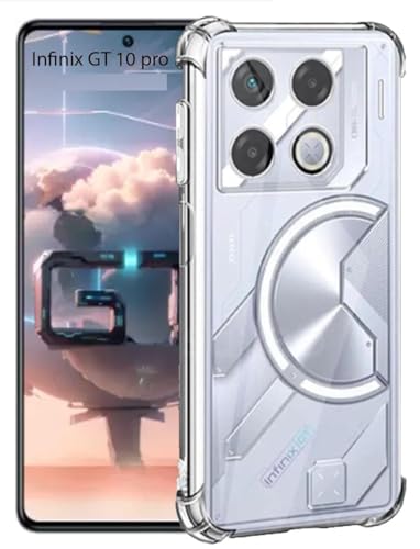 Image of Crystal Clear Anti-Yellowing Case for Infinix GT 10 Pro 5G Thin Transparent Cover, Soft Silicone Bumper