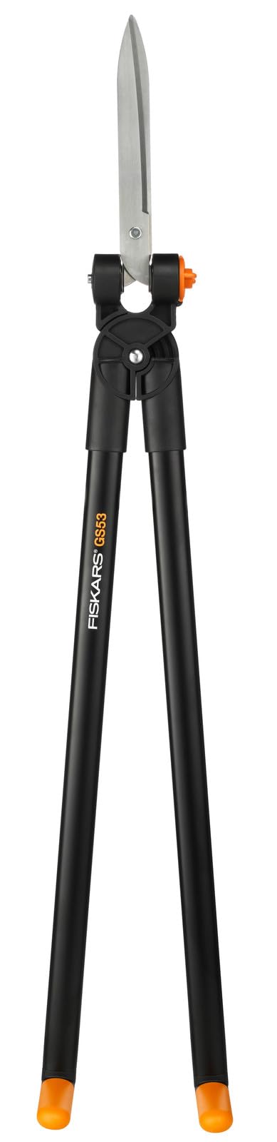 Fiskars Tijeras para hierba y setos de mango largo GS53, Alcance de hasta 2,5m, Negro/Naranja, 1001565