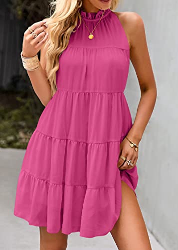 Image of KIRUNDO Summer Sundresses for Women Halter Dress Babydoll