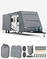 Garvee Travel Trailer RV Cover, Extra-Thick Upgraded 7 Layers for Camper Cover 24'-27', with Adhesive Repair Patches, 2Pcs Windproof Straps & 4 Tire Covers