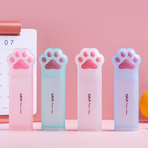 MROOFUL Cute Green Pencil Cases Cat Paw Sharpeners Correction Tape Cube Erasers Ruller Art & Craft Supplies Stationery Set for Girls Student Gift - Image 2
