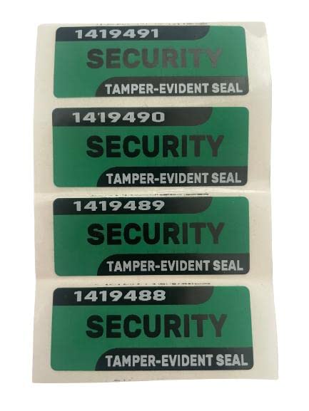 Green Security Labels X 100. Tamper Evident Stickers Seals with Black and White Printing and Unique Serial Number. Void Release Message - Image 4